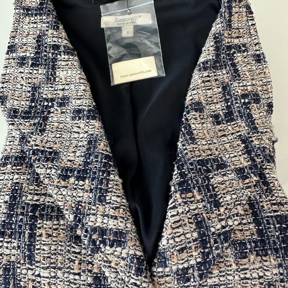 Santorelli Navy and Cream Textured Jacket